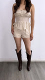 Following The Sun Tube Top Short Set- Beige