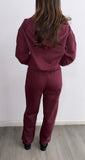 Sunday Afternoon Straight Leg Sweat Set- Burgandy