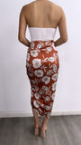 Capri Floral Midi Skirt- Rust