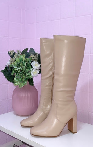 Iconic Moment Knee High Boots- Nude