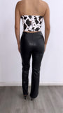 Untamed High Rise Bootcut Faux Leather Pants- Black