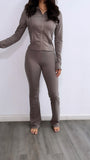 Athleisure High Rise Flare Leggings- Mocha