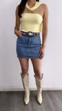Horacio High Rise Denim Mini Skirt- Medium Wash