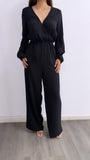 Faena Long Sleeve Jumpsuit- Black