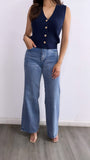 Jacob High Rise Wide Leg Jeans- Medium Wash