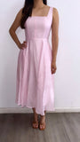 Sweet Bliss Flowy Midi Dress- Soft Pink
