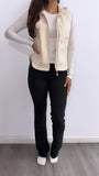 Sleeveless Fleece Vest- Cream