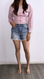 Rosie Cardigan Sweater Top- Pink Stone