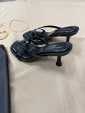 Bottoms Up Sandal Heel- Black Croc