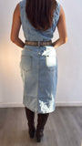 Palomino Button Down Midi Denim Dress- Light Wash