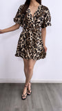 Feeling Fearless Short Sleeve Mini Dress- Leopard