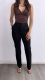 Wess High Rise Pants- Black