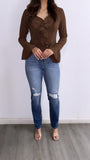Alberto High Rise Straight Leg Jeans- Dark Wash