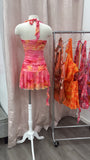 Se Puso Linda Halter Mesh Mini Dress- Pink Multi