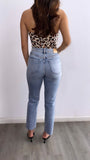 Everardo High Rise Straight Legs Jeans- Light Wash