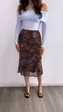 Belize High Rise Mesh Midi Skirt- Leopard