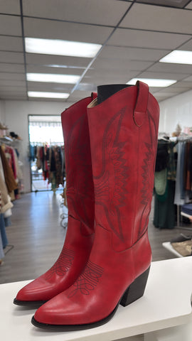 Bottlerock Cowgirl Boots- Red