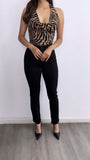 Vida Striped Halter Top- Mocha/Black
