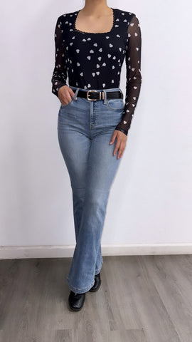 Rodriguez High Rise Flare Jeans- Medium Wash