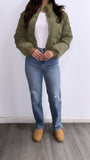Chicago Corduroy Puffer Jacket- Olive