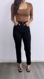 Diego High Rise Straight Leg Jeans- Black