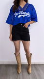 Los Angeles Oversized Lace Jersey- Royal Blue