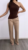 By The Coast High Rise Linen Pants- Mocha