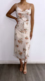 The Sweetest Floral Midi Dress- Cream