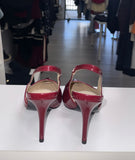 Sleek Flirtation Sling Back Heels- Cherry Red