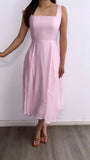 Sweet Bliss Flowy Midi Dress- Soft Pink