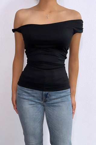 Aubriella Assymetrical Top- Black