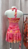 Se Puso Linda Halter Mesh Mini Dress- Pink Multi