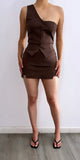 No pressure High Rise Mini Skort- Brown