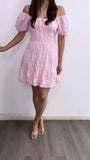 Melodia Crinkled Flowy Mini Dress- Soft Pink