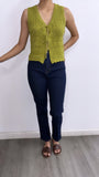 Elsee Crotchet Knitted Front Tie Top- Moss