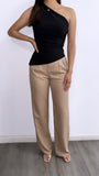 By The Coast High Rise Linen Pants- Mocha