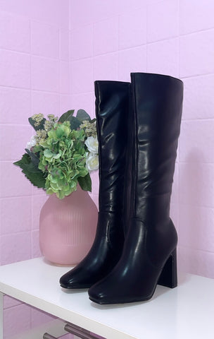 Iconic Moment Knee High Boots- Black