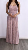 Dainty Floral Flowy Jumpsuit- Lavender Multi