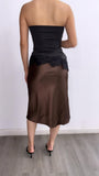 Klarissa Lace Silk Tube Top- Black