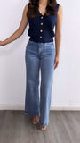 Jacob High Rise Wide Leg Jeans- Medium Wash