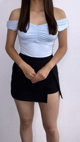 Marlene Off Shoulder Top- Baby Blue