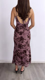 Chasing After You Mesh Velvet Midi Dress- Purple