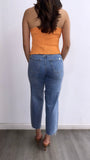 Bel Textured Halter Top- Soft Orange