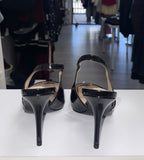 Sleek Flirtation Sling Back Heels- Black