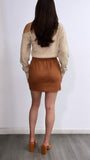 Favorite Season High Rise Suede Mini Skirt- Camel