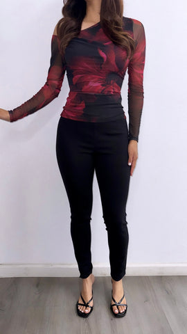 Edan High Rise Thick Legging Pants- Black