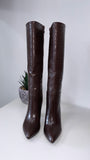 Wild About You Knee High Croc Boots- Chocolate