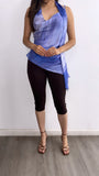 Xenia Marble Scarf Top- Purple/Brown