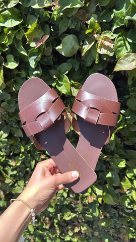 Sahara Braided Sandals- Brown