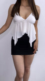 Hazel Glitter Frilled Top- White